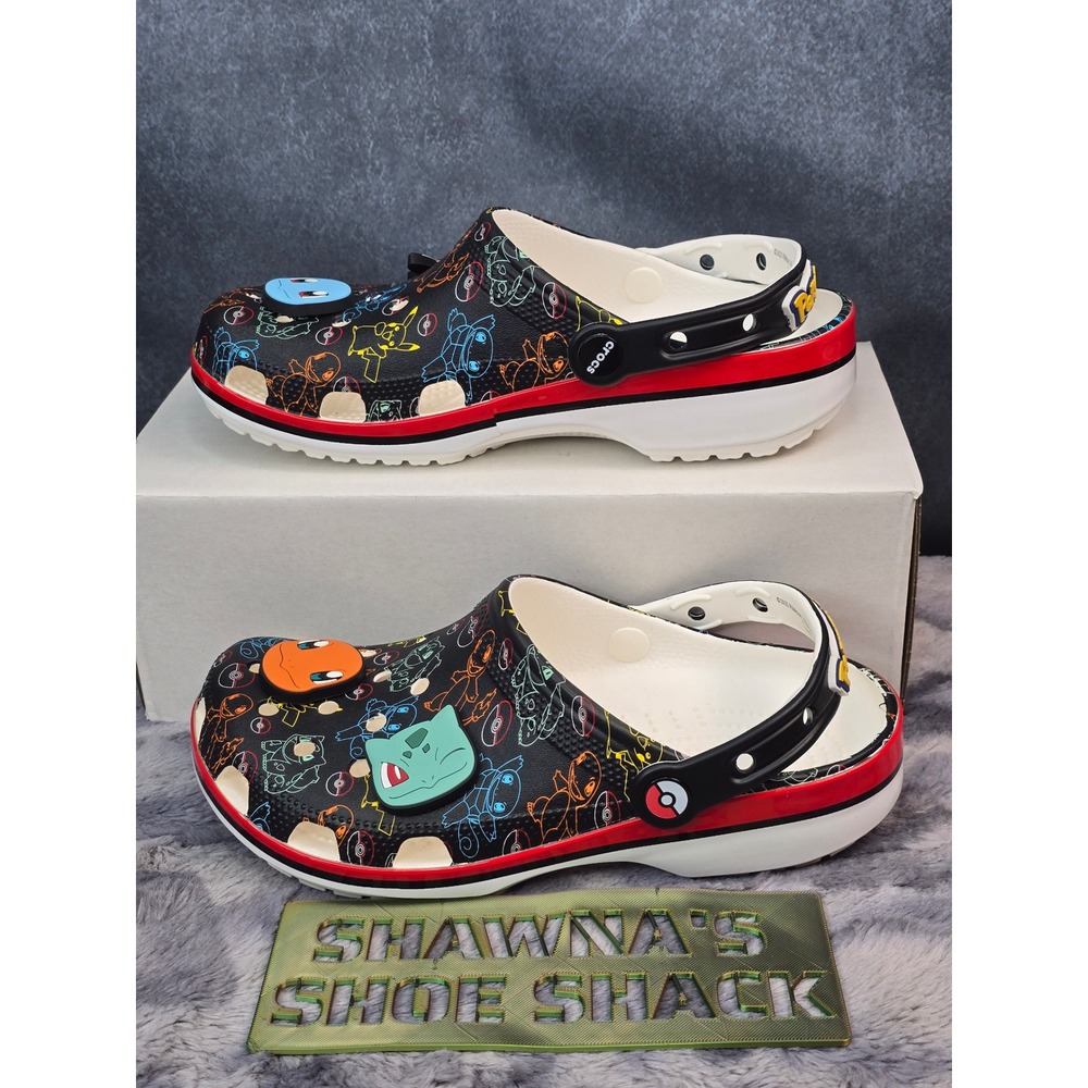 NWOT Pikachu & Kanto First Partners Classic Clogs by Crocs Mens 6 Women 8
